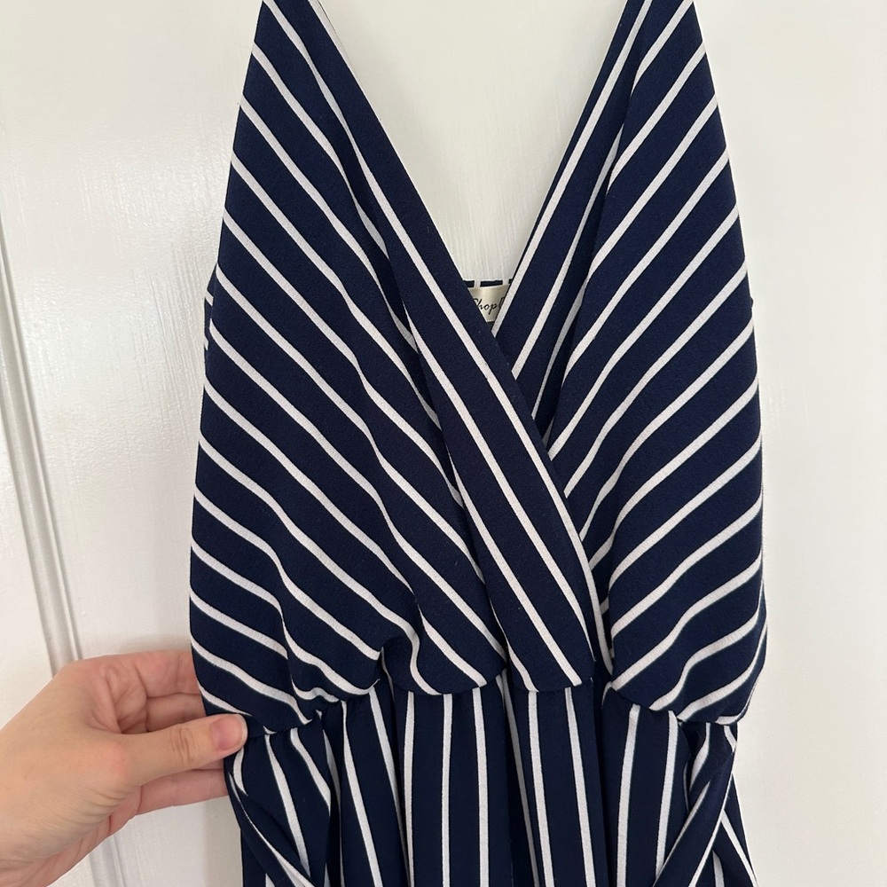 Navy and White Stripe Jumpsuit